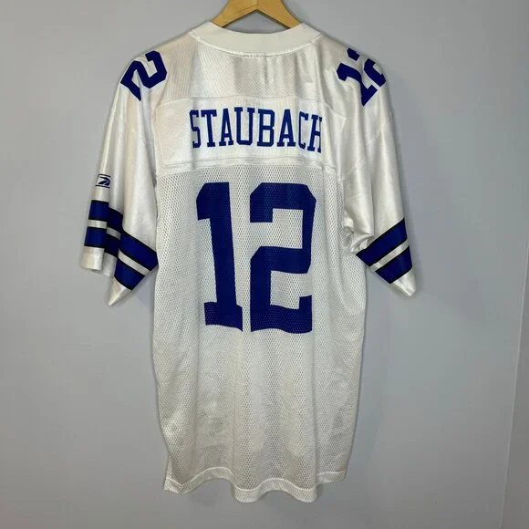 Reebok Shirts Dallas Cowboys Roger Staubach Jersey Mens L